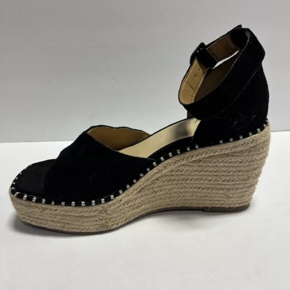 Crown Vintage Women’s Jaussie Espadrille Wedge Sandals Black, Size 7.5 M - Picture 2 of 6